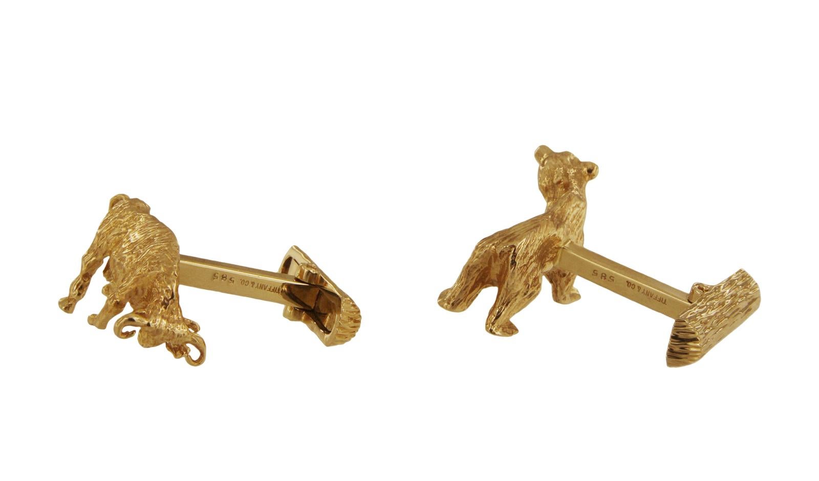 bull and bear cufflinks tiffany