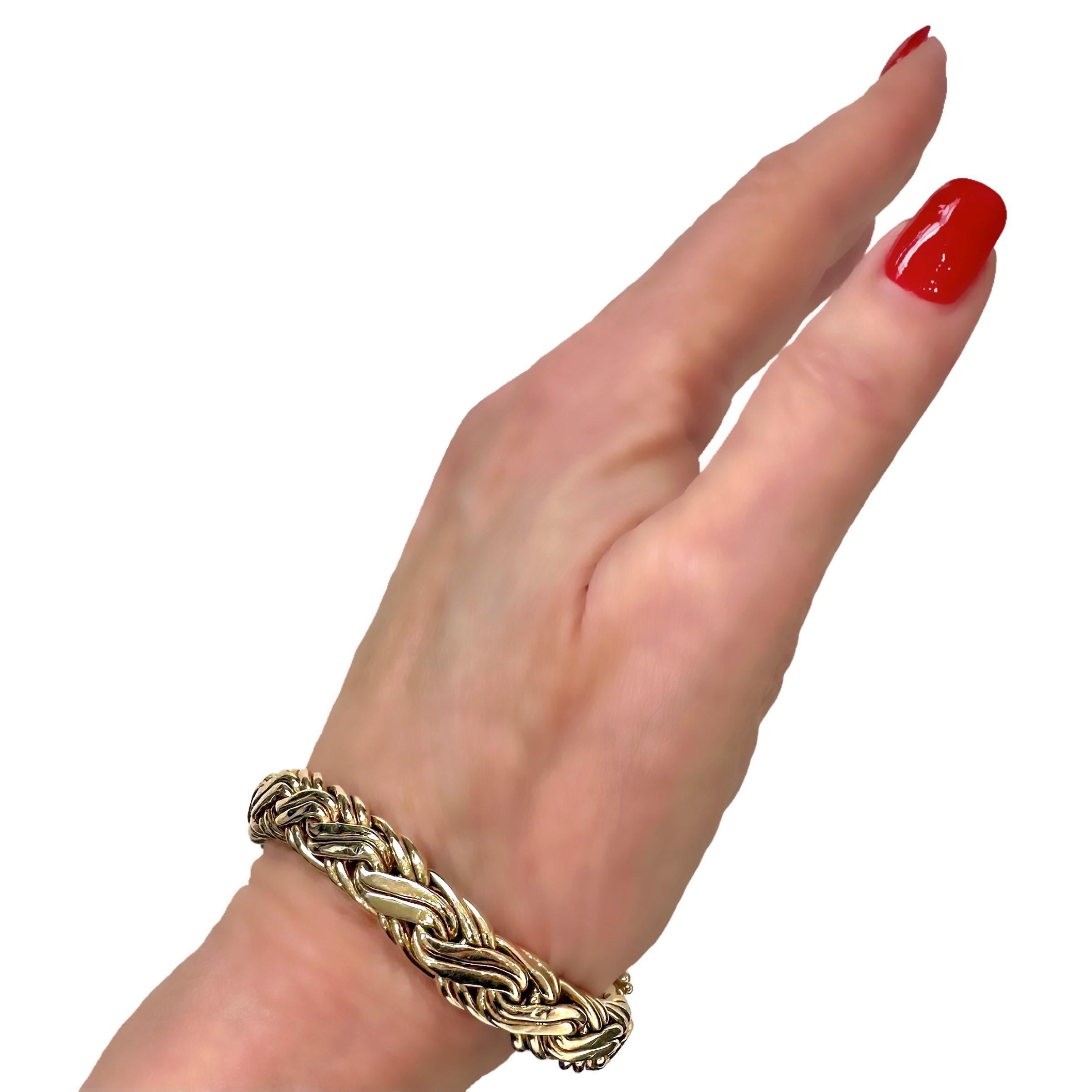 Tiffany & Co. 14K Yellow Gold Braided Wheat Link Bracelet 3