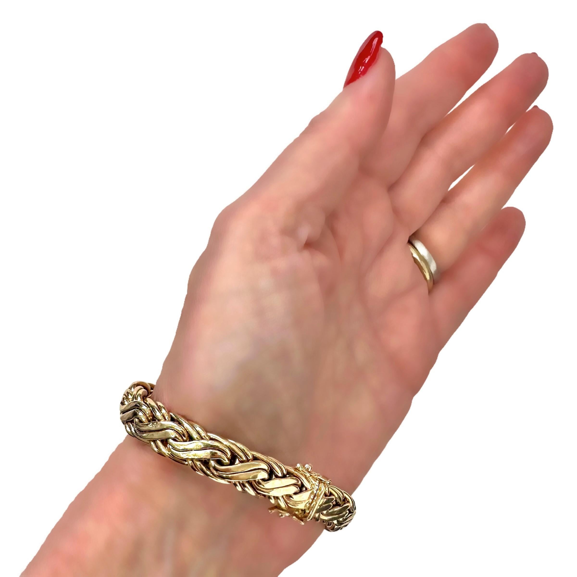Tiffany & Co. 14K Yellow Gold Braided Wheat Link Bracelet 4
