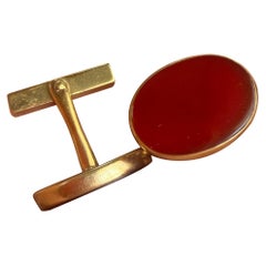 Tiffany & Co. 14k Yellow Gold & Carnelian cufflinks