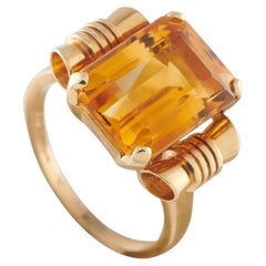 Tiffany & Co. 14K Yellow Gold Citrine Cocktail Ring