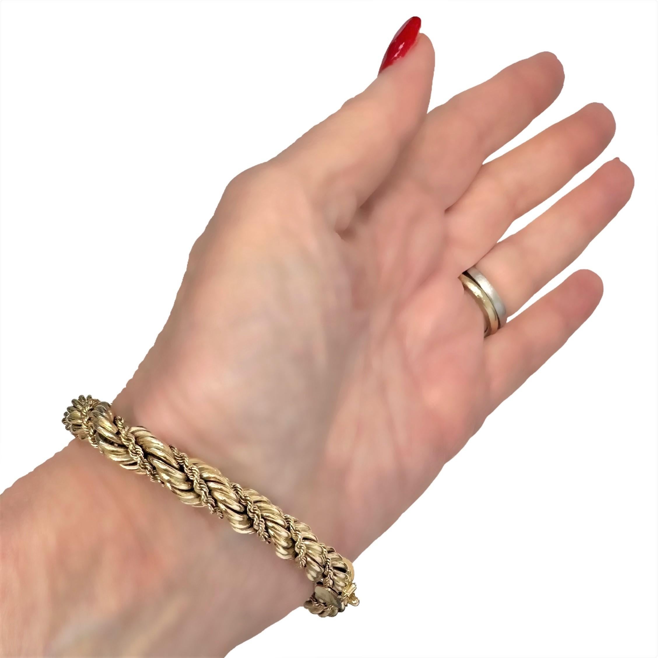 Tiffany & Co. 14K Yellow Gold Classic Rope Bracelet 5