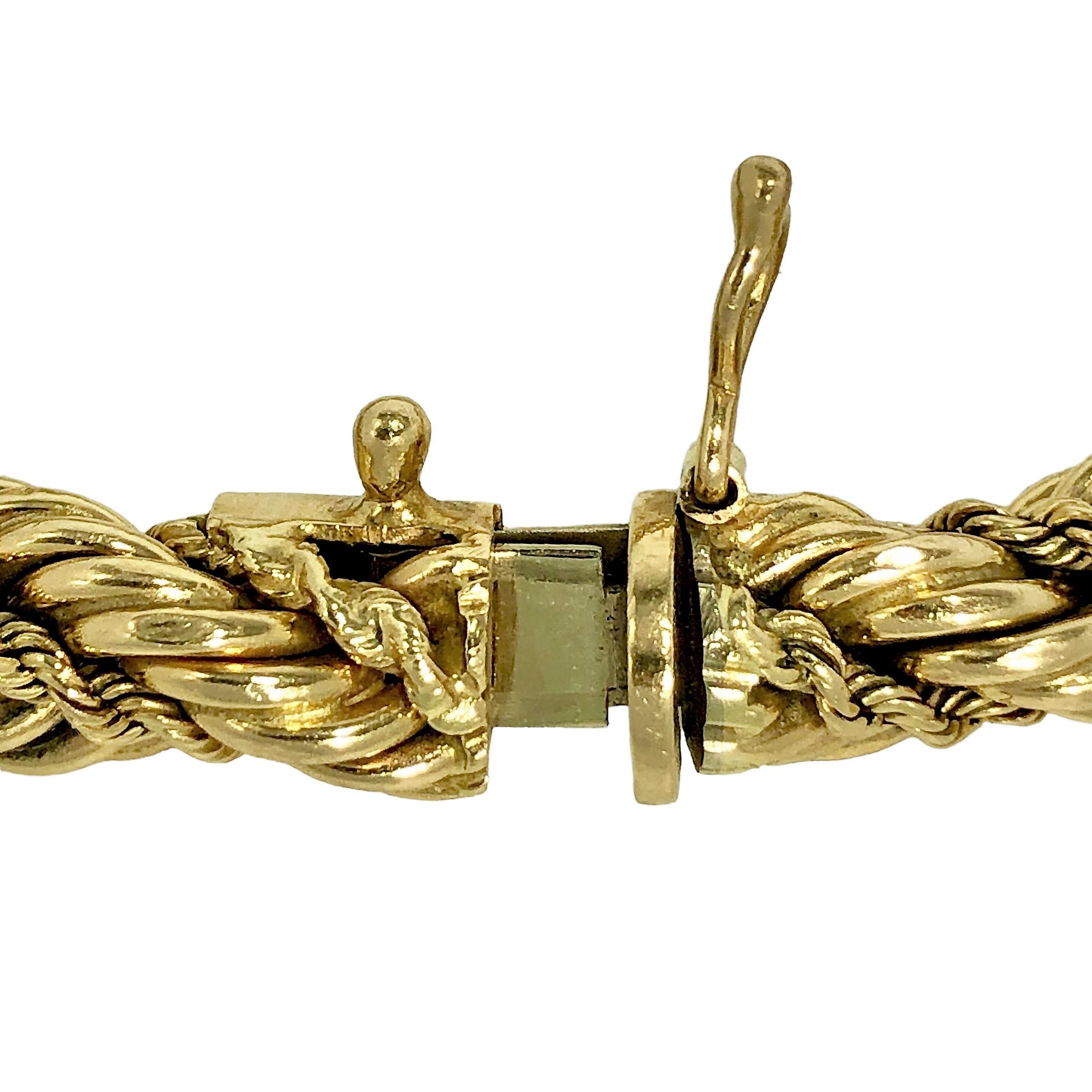 Modern Tiffany & Co. 14K Yellow Gold Classic Rope Bracelet