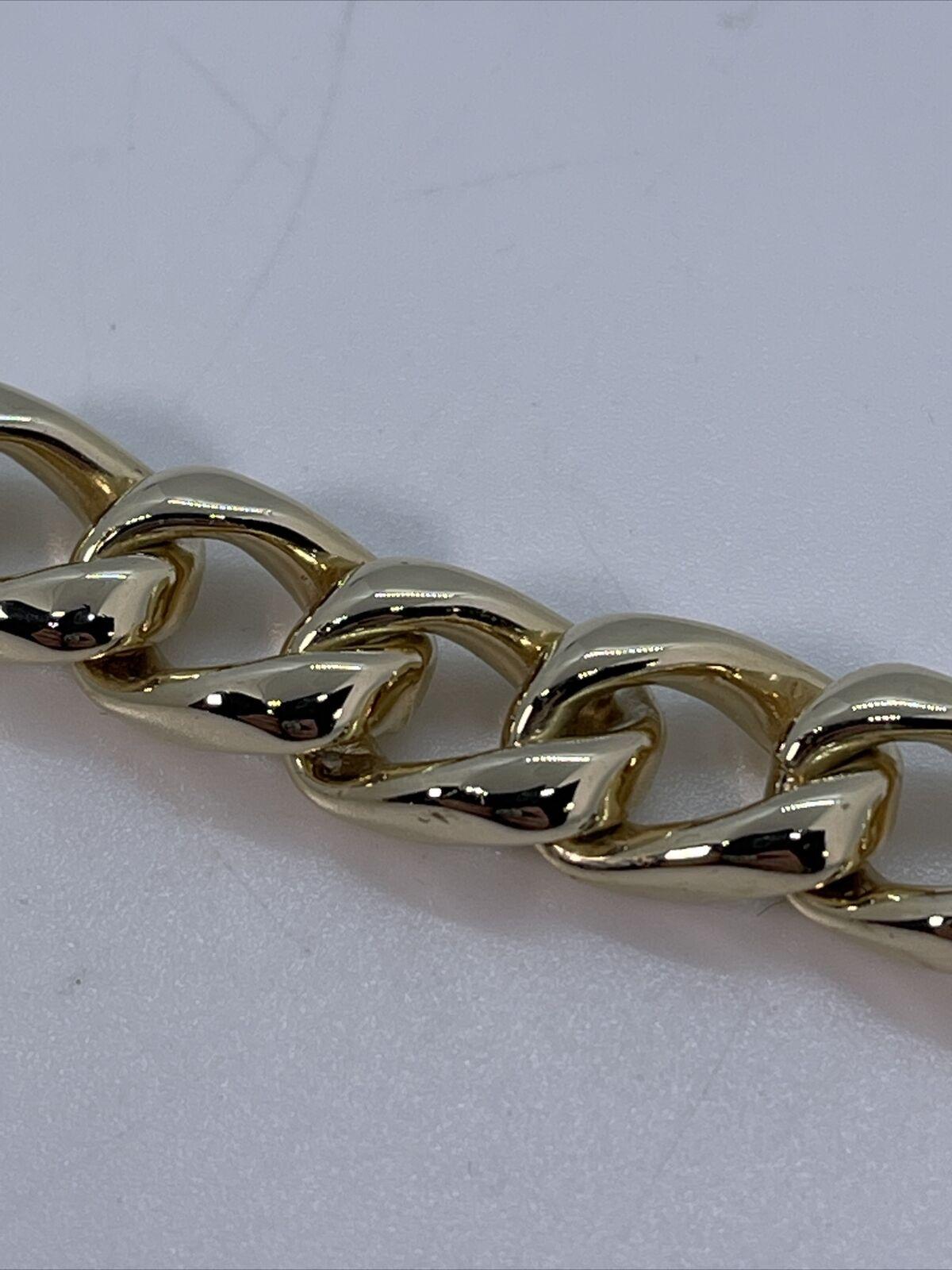 Women's or Men's Tiffany & Co. 14k Yellow Gold Curb Link Bracelet Vintage Rare