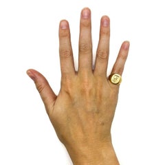 Tiffany & Co. 14 Karat Yellow Gold Deer Motif Signet Ring Antique and Rare