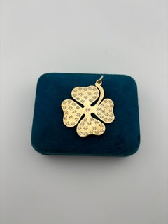 Tiffany & Co. 14k Yellow Gold Diamond 4 Leaf Clover Pendant