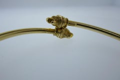 Tiffany & Co. 14 Karat Yellow Gold Double Panther Head Bangle Bracelet Vintage