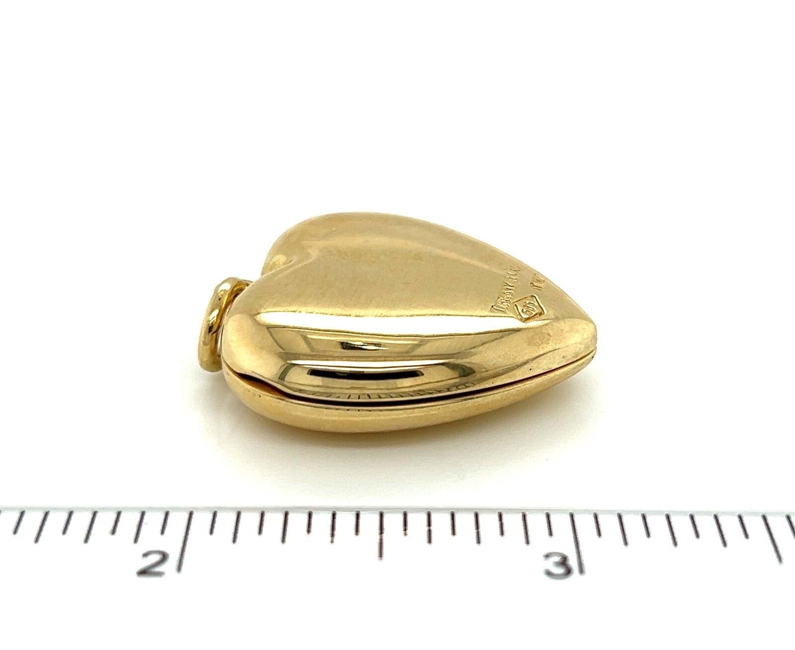Tiffany & Co. 14k Yellow Gold Ex Large Heart Locket Charm Pendant 2