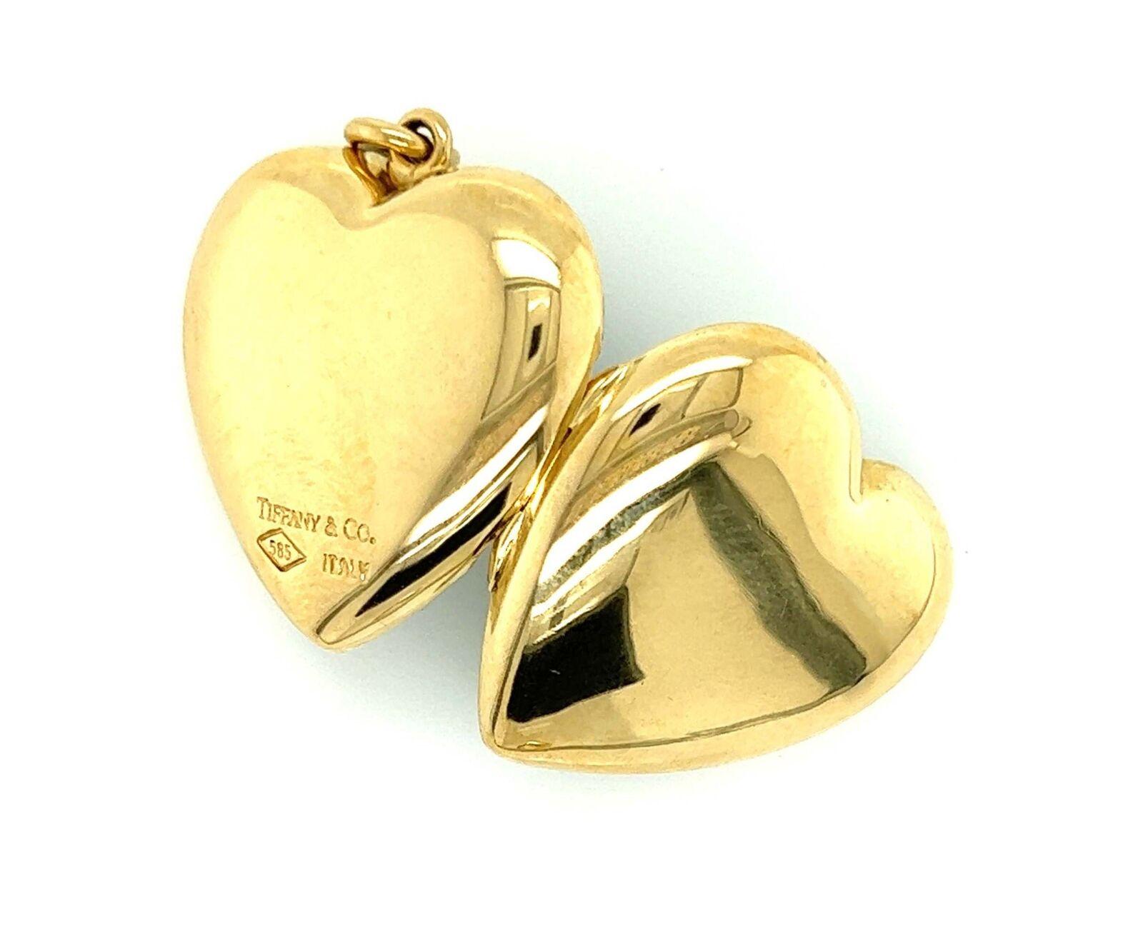 Modern Tiffany & Co. 14k Yellow Gold Ex Large Heart Locket Charm Pendant