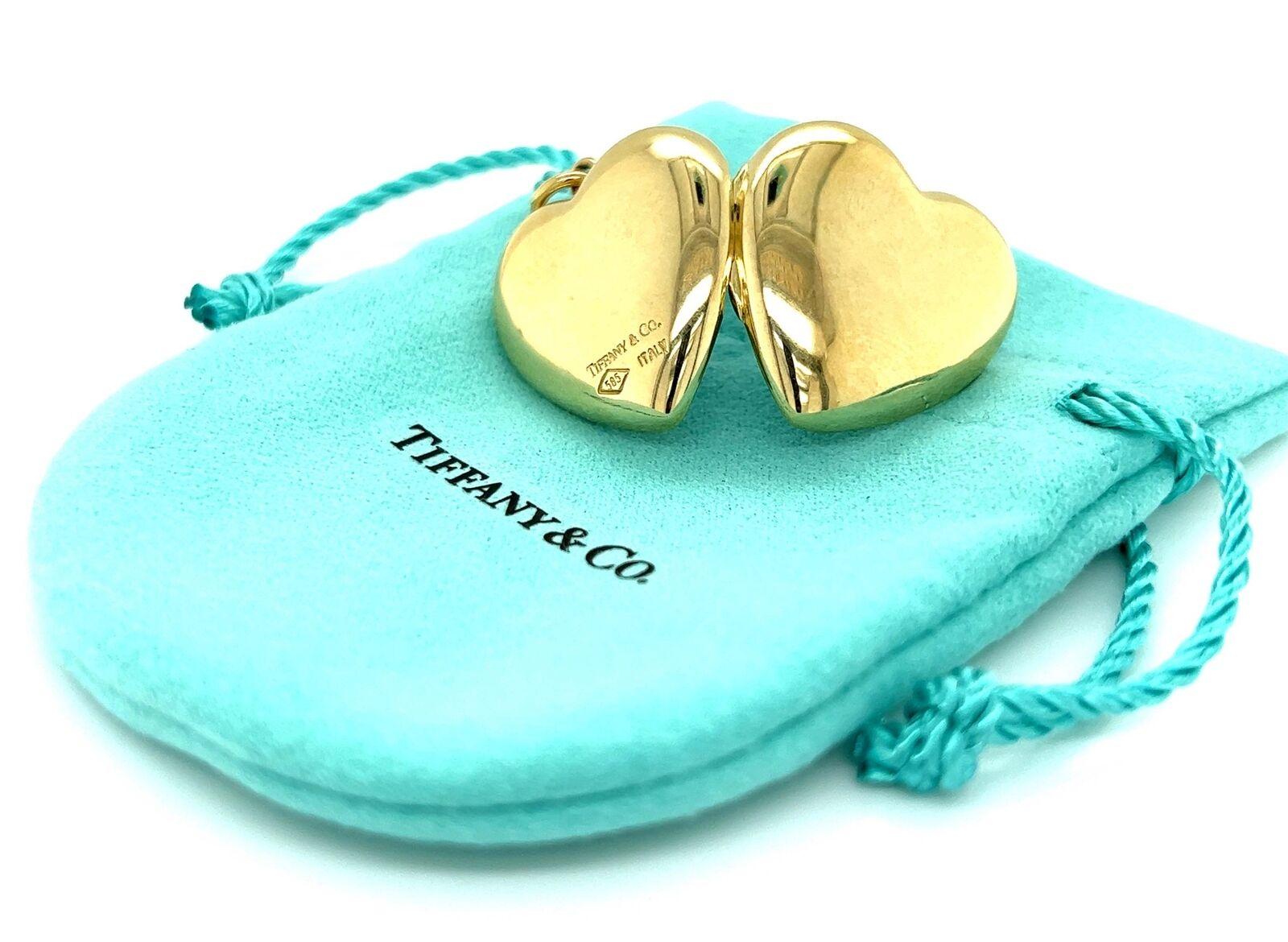 Tiffany & Co. 14k Yellow Gold Ex Large Heart Locket Charm Pendant 1