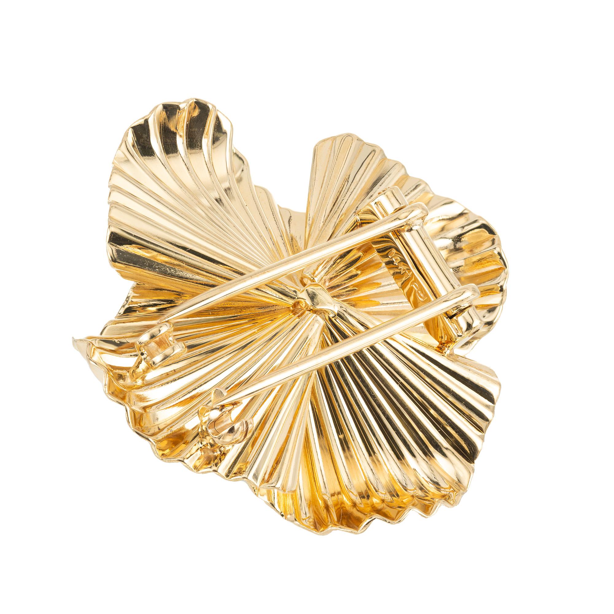 Broche Floral Tiffany & Co Oro Amarillo 14k en Bueno estado para la venta en Stamford, CT