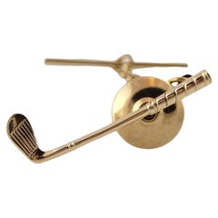 Tiffany & Co. 14K Yellow Gold Golf Club Tie Tack Pin #18180