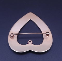 Tiffany & Co. 14k Yellow Gold Heart Pin Brooch with Ruby