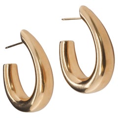 Tiffany & Co 14k Yellow Gold Hoop Earrings with Pouch