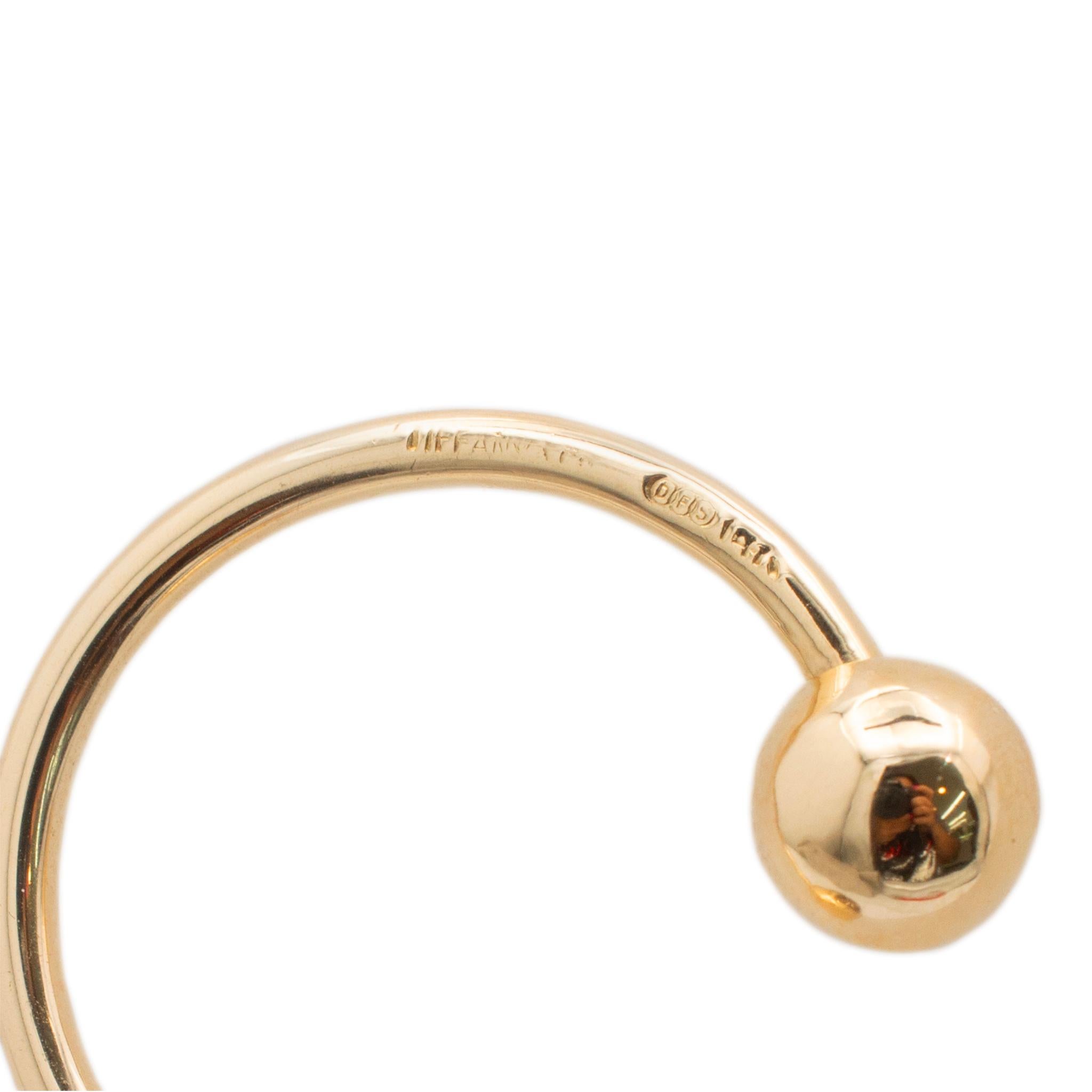 Tiffany & Co. 14K Yellow Gold Horseshoe Key Holder Ring In Excellent Condition In Houston, TX