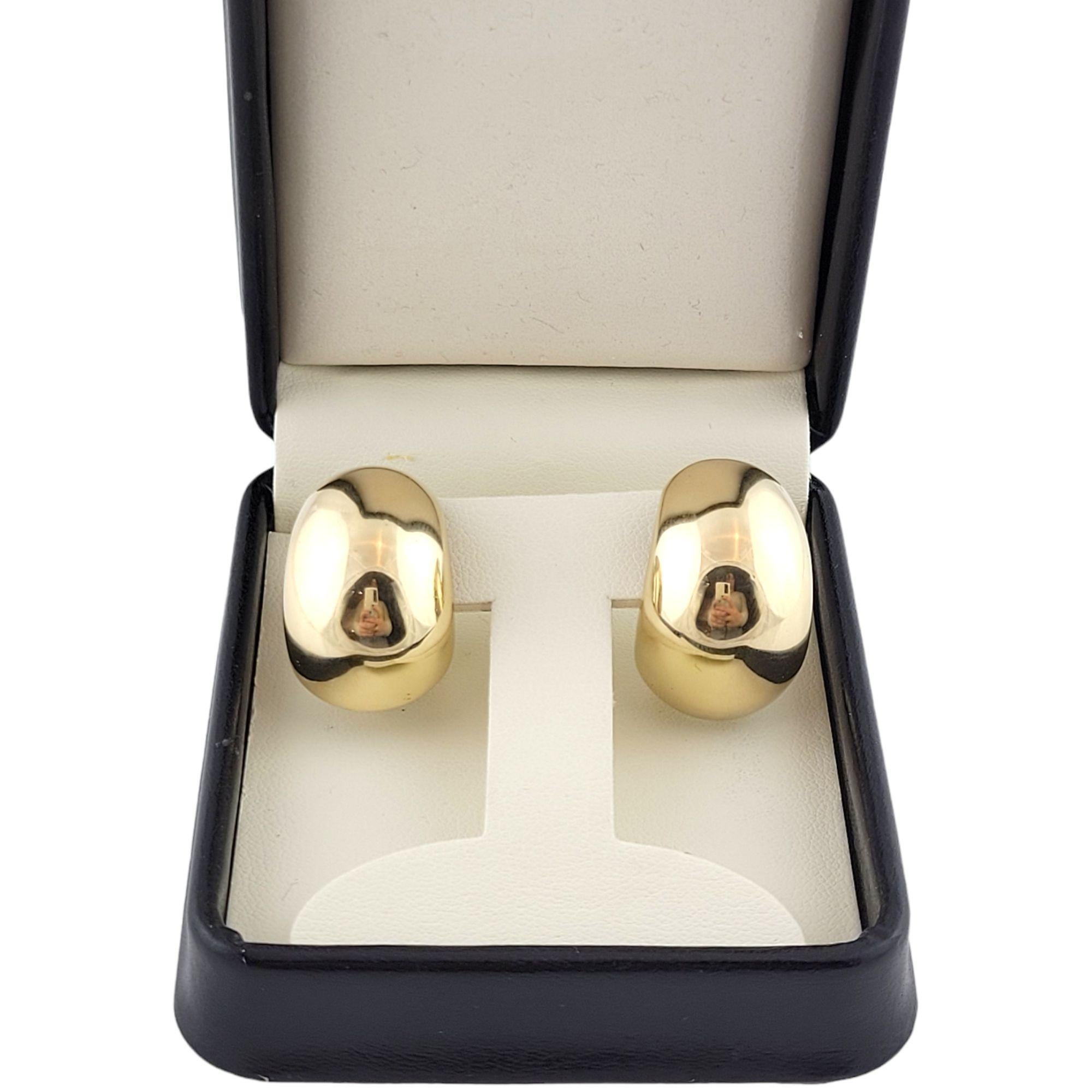 Women's Tiffany & Co. 14k Yellow Gold Huggie Half Hoop Earrings For Sale