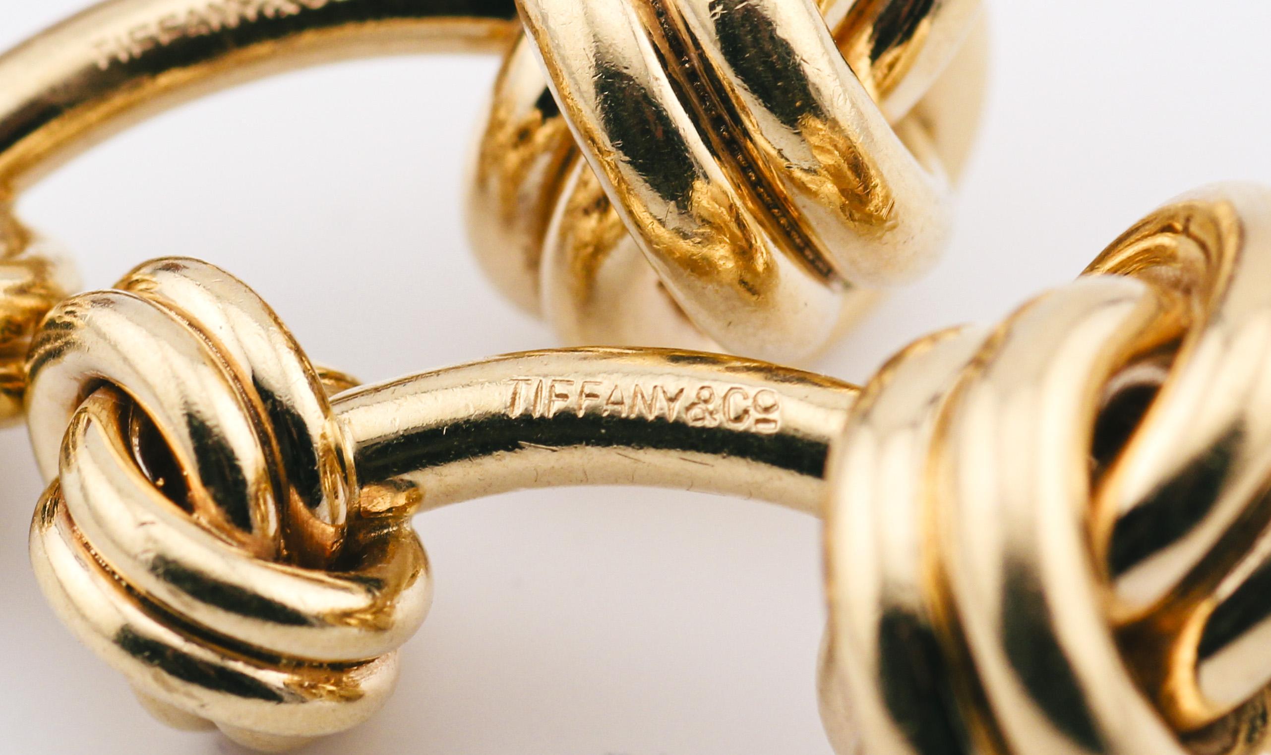 Tiffany & Co. ensemble de boutons de manchette et 4 clous en or jaune 14 carats 6