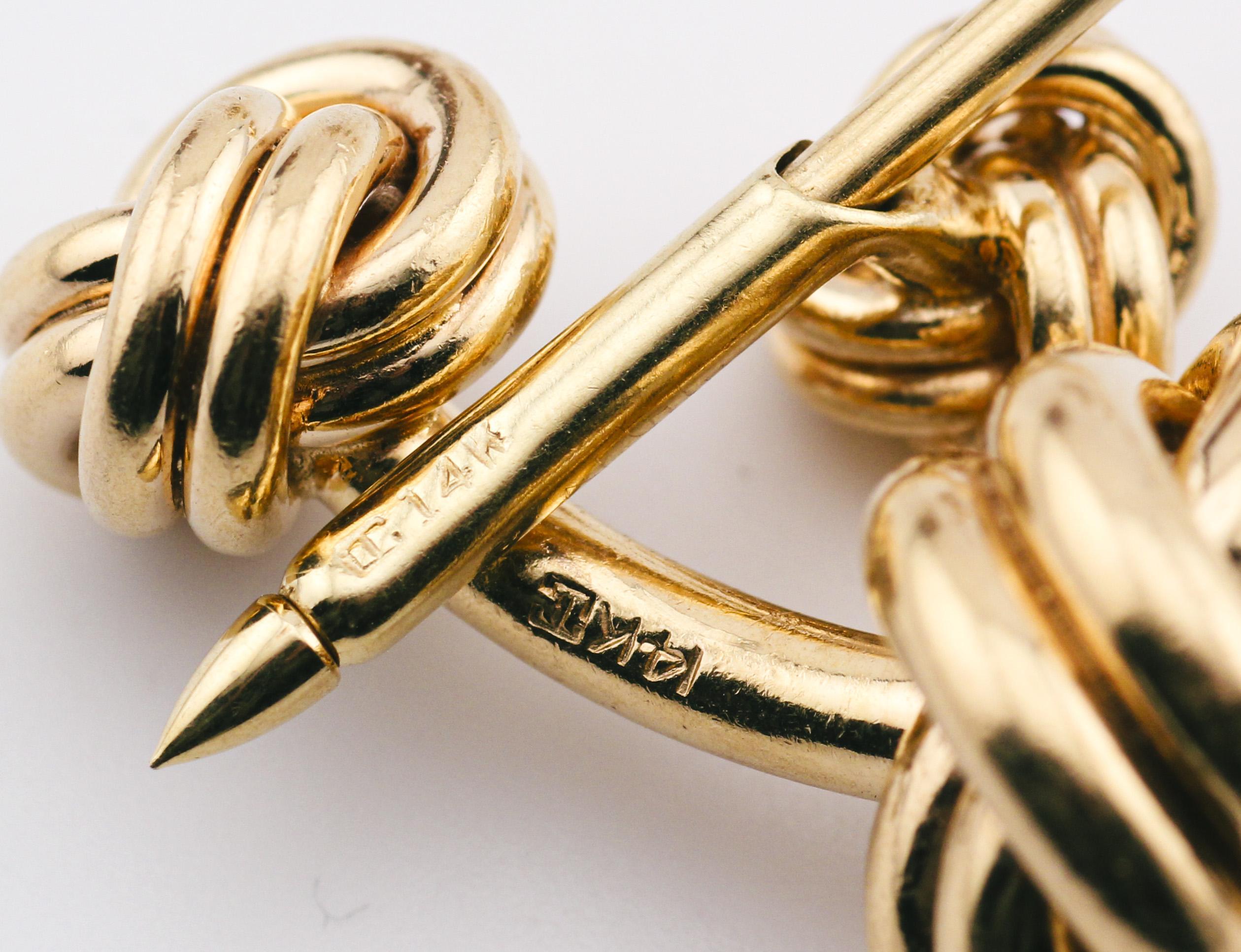 Tiffany & Co. ensemble de boutons de manchette et 4 clous en or jaune 14 carats 7