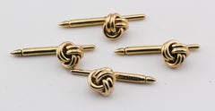 Tiffany & Co. 14K Gelbgold Knoten Manschettenknöpfe und 4 Ohrstecker Set