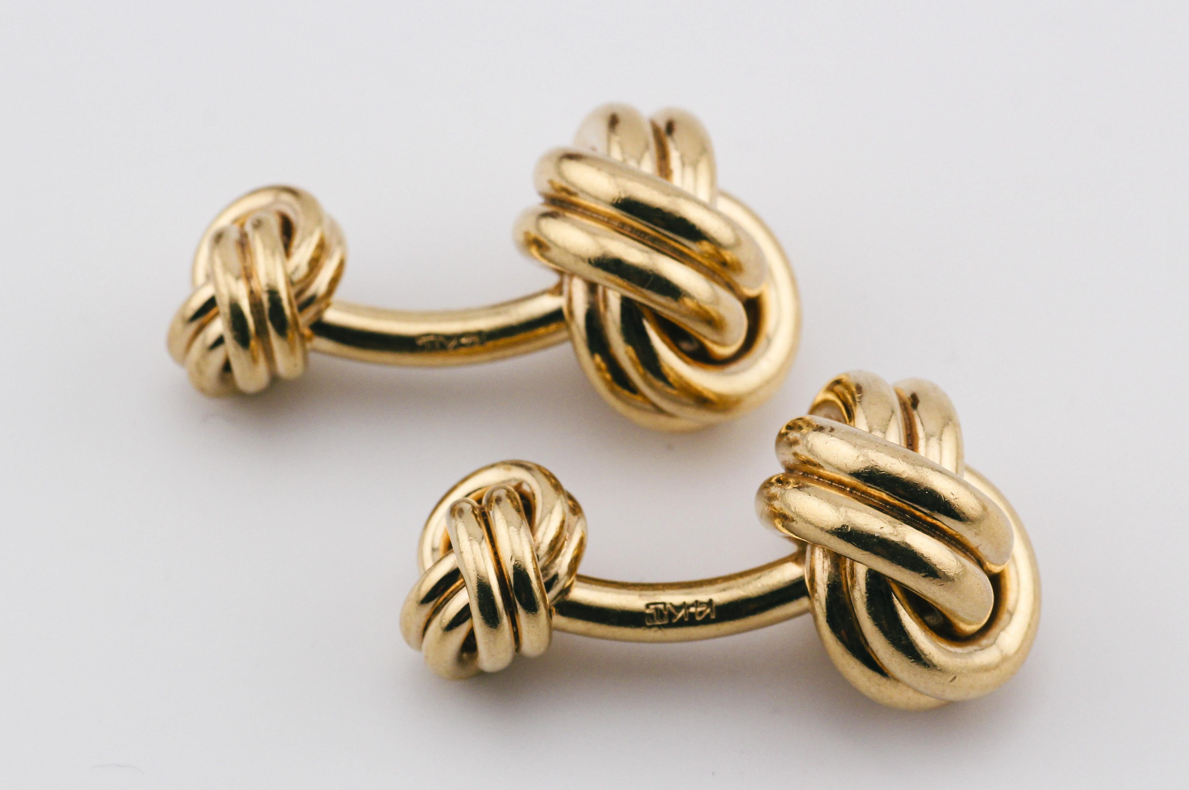 Tiffany & Co. 14K Yellow Gold Knot Cufflinks and 4 Studs Set 3
