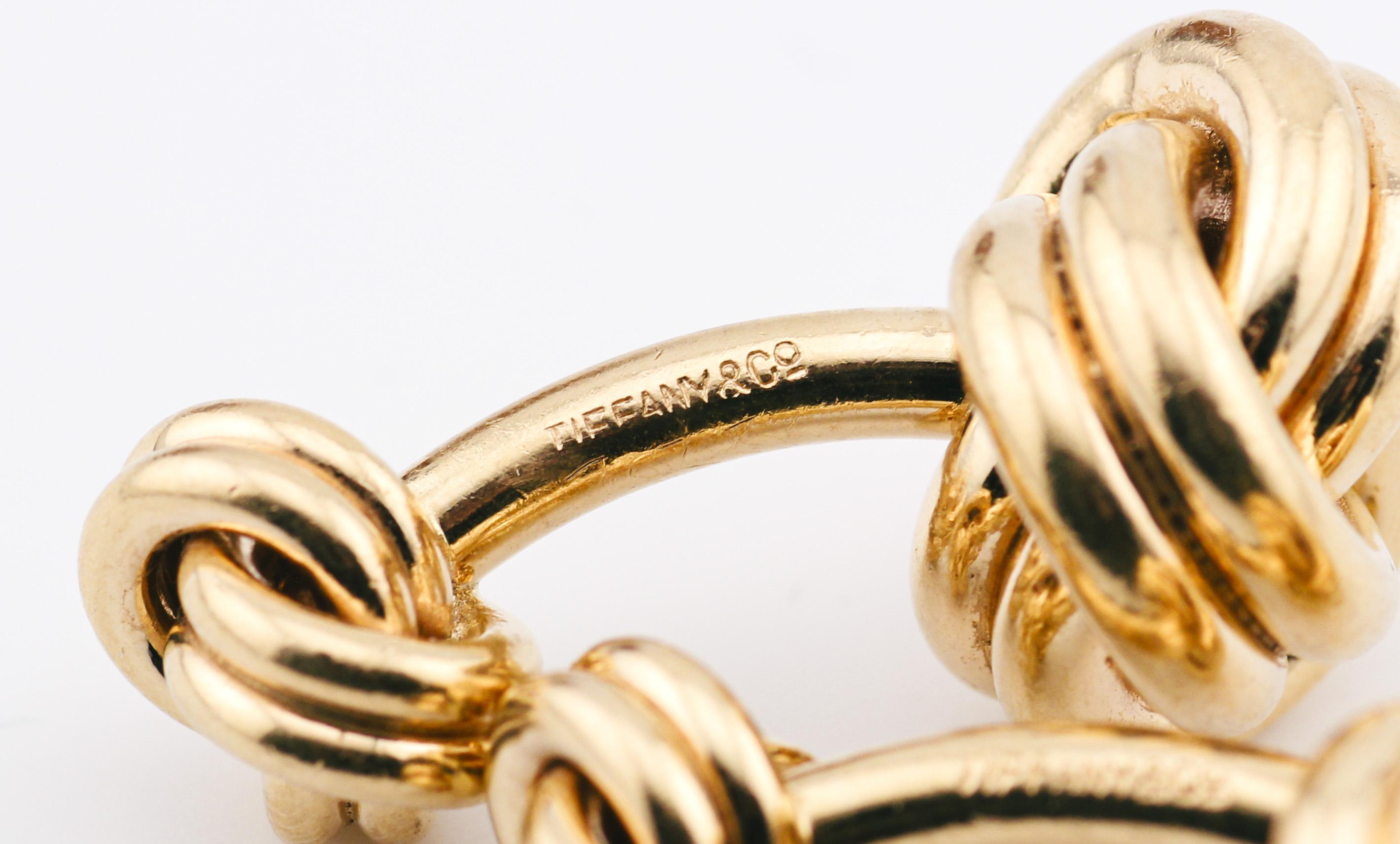 Tiffany & Co. ensemble de boutons de manchette et 4 clous en or jaune 14 carats 5
