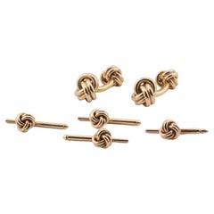 Tiffany & Co. 14K Yellow Gold Knot Cufflinks and 4 Studs Set