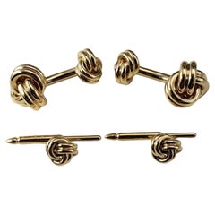 Tiffany & Co. 14K Yellow Gold Knot Cufflinks and Shirt Studs #17751