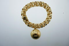 Tiffany & Co. 14 Karat Yellow Gold Link Bracelet with Globe Charm Vintage