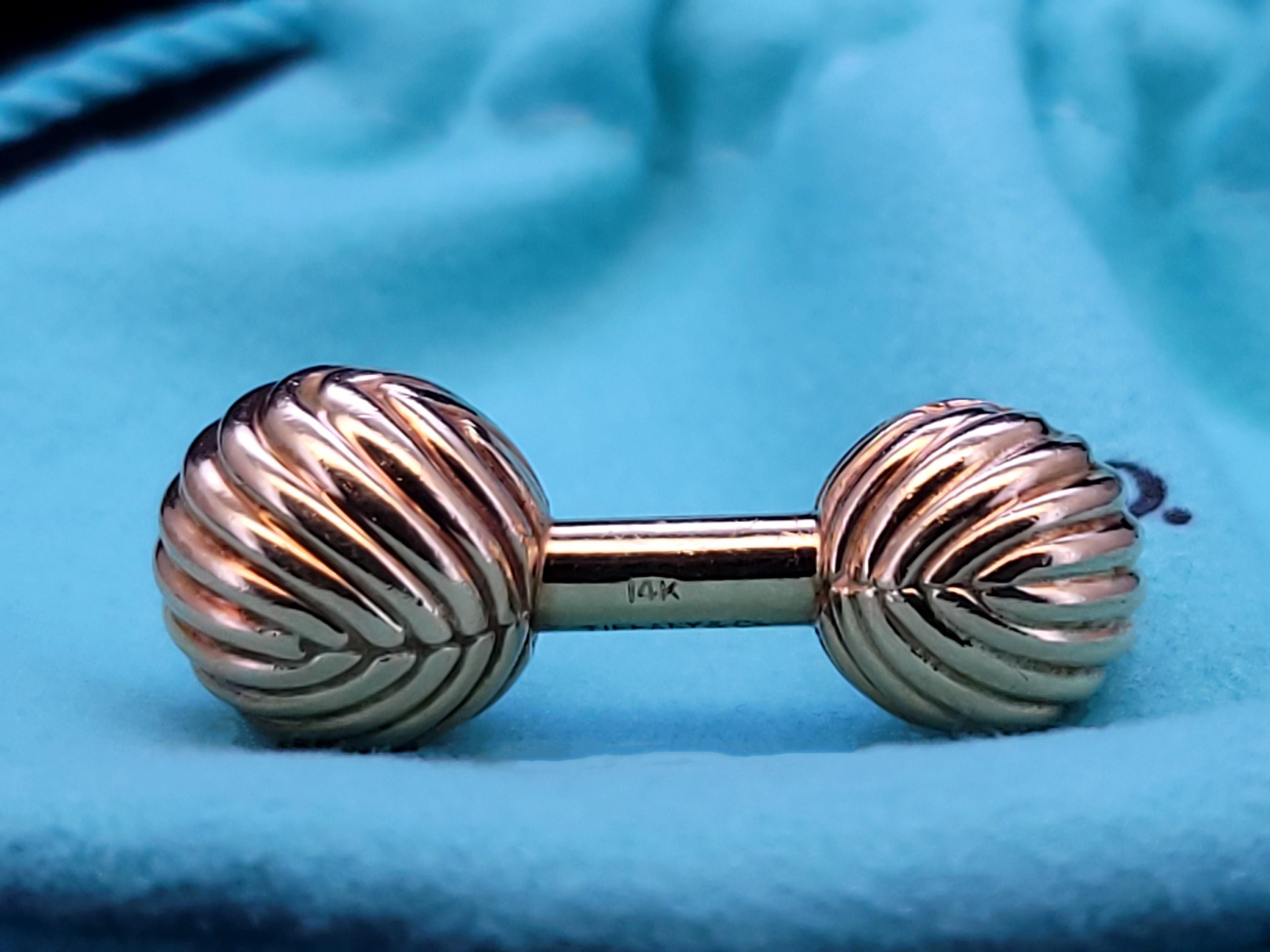 Gemelli da uomo Tiffany & Co. in oro giallo 14K in vendita 2