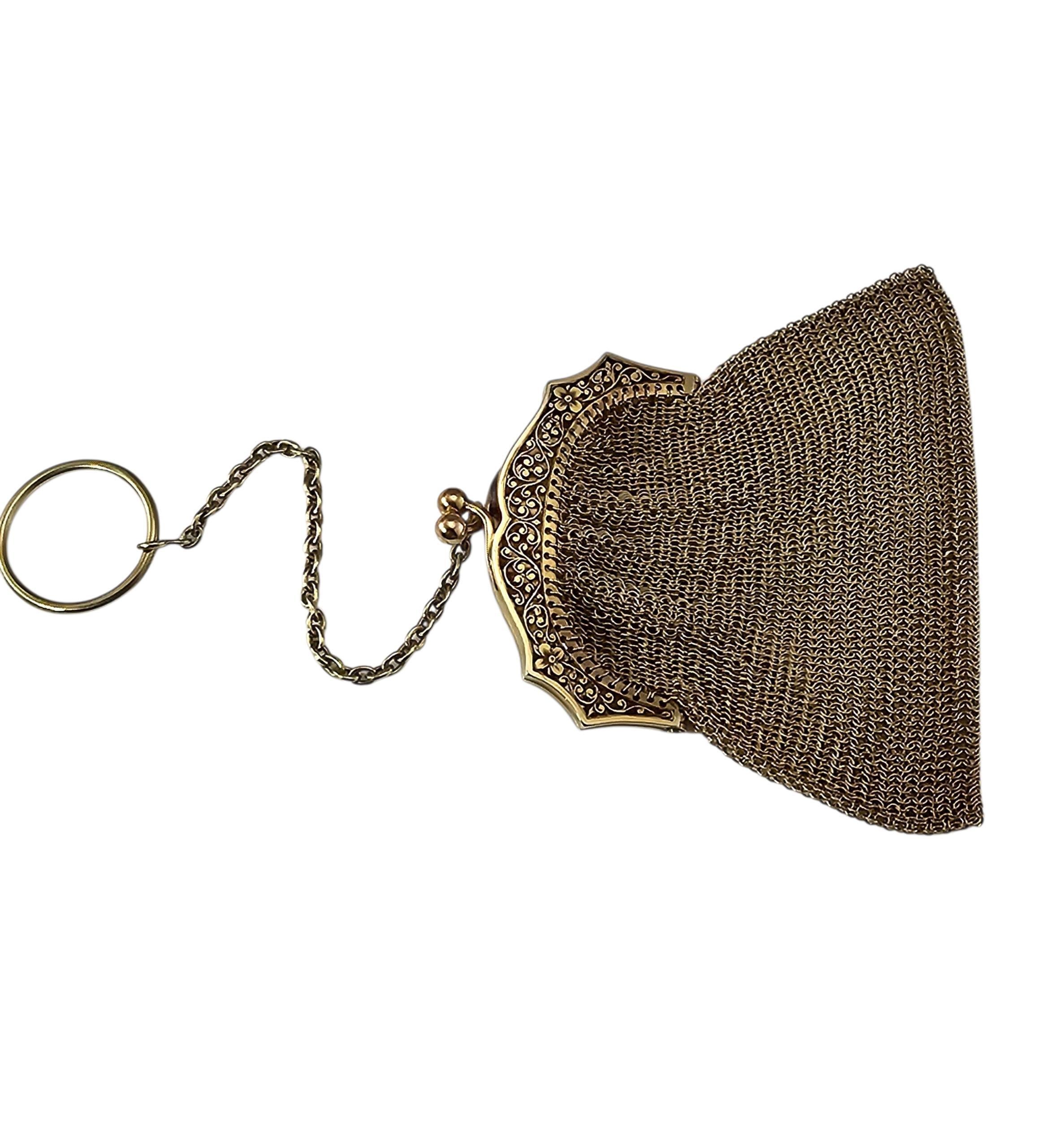 Victorien tardif Porte-monnaie en maille en or jaune 14K de Tiffany & Co. #23779 en vente