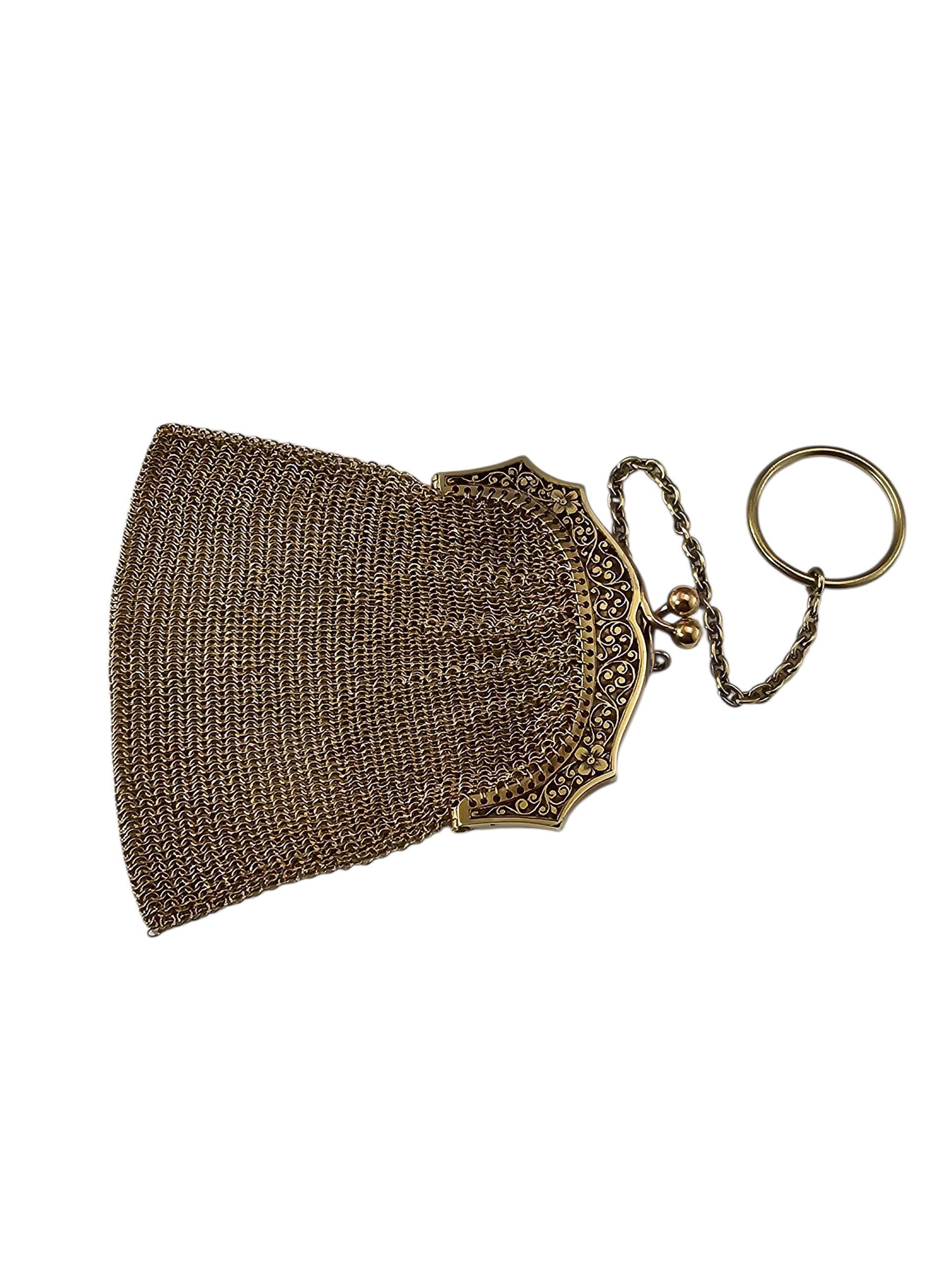 Porte-monnaie en maille en or jaune 14K de Tiffany & Co. #23779 Pour femmes en vente