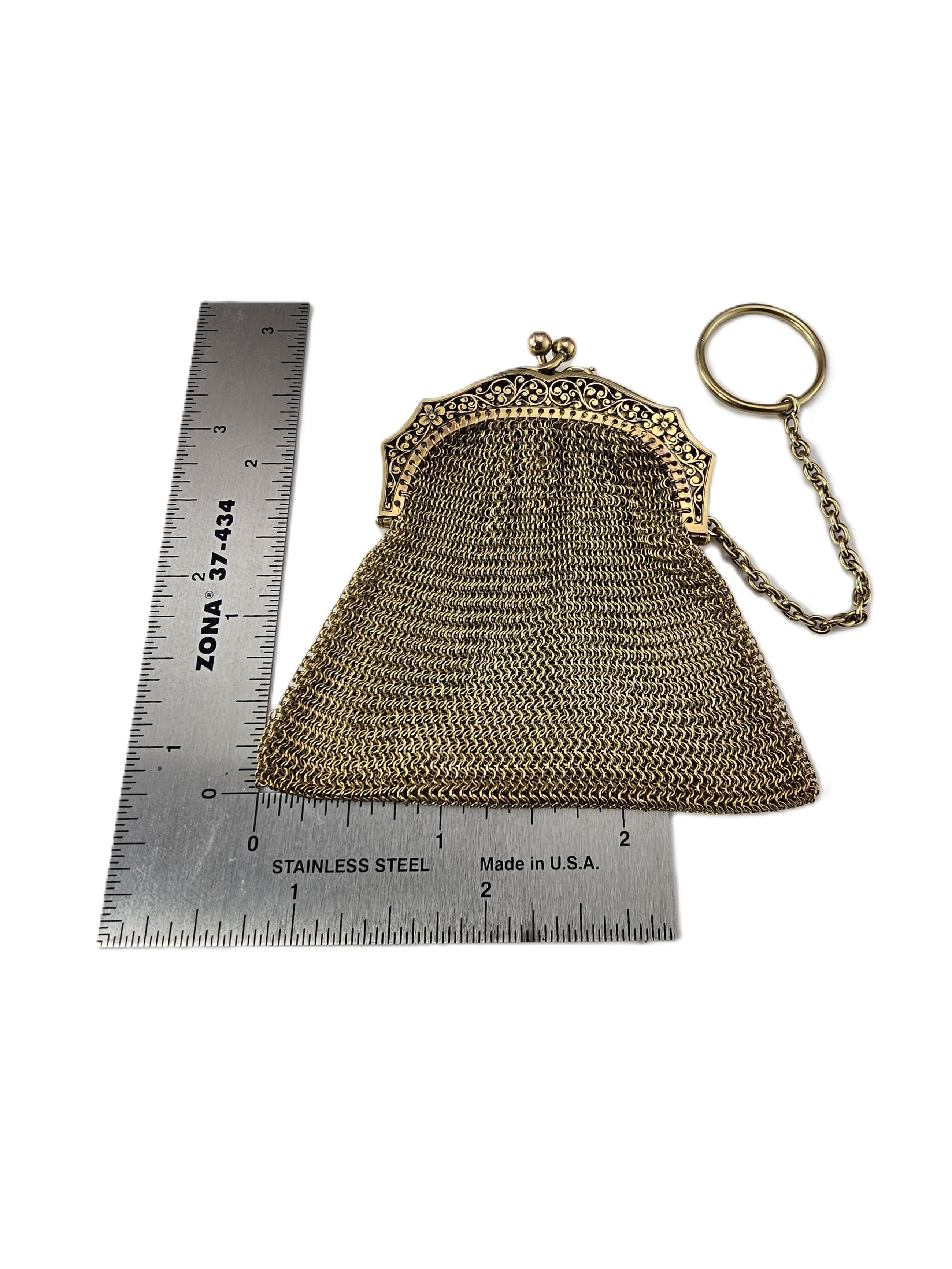 Porte-monnaie en maille en or jaune 14K de Tiffany & Co. #23779 en vente 2