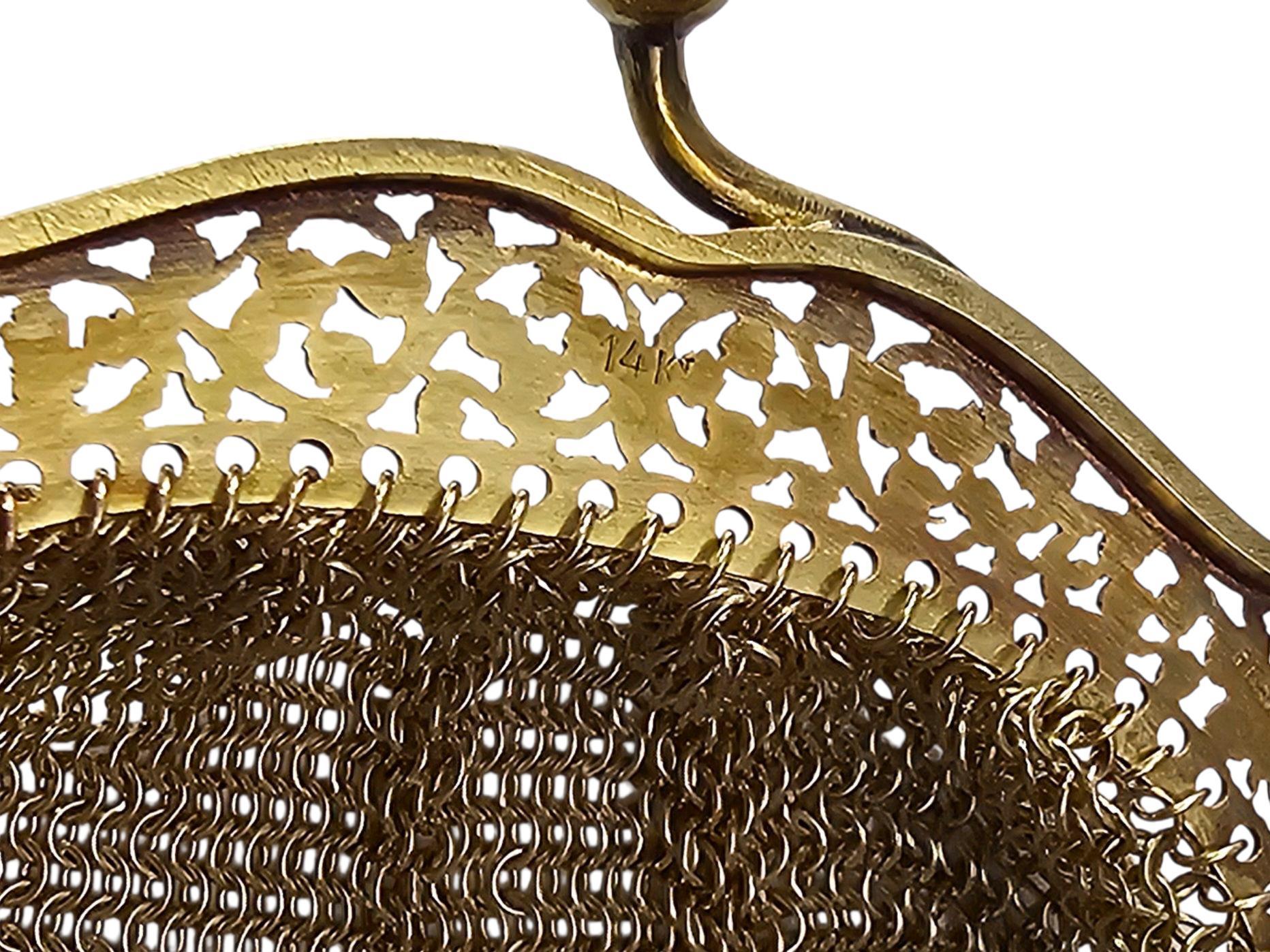 Porte-monnaie en maille en or jaune 14K de Tiffany & Co. #23779 en vente 3