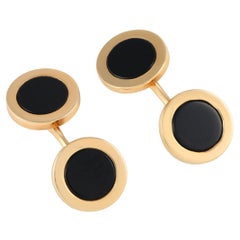 Tiffany & Co. 14k Yellow Gold Onyx Cufflinks