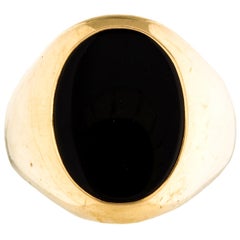 Tiffany & Co. 14k Yellow Gold & Onyx Signet Ring Vintage