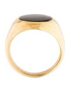 Tiffany & Co. 14k Yellow Gold & Onyx Signet Ring Vintage