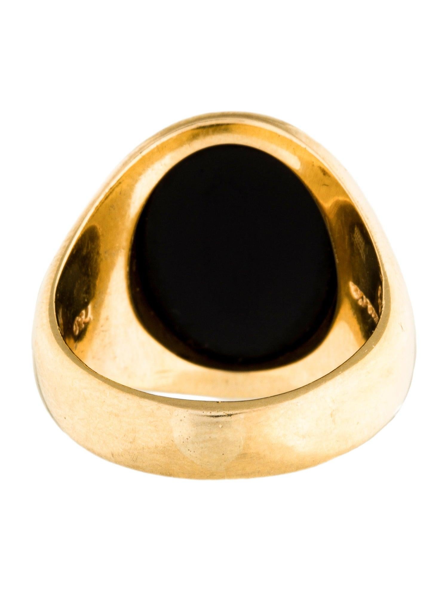 vintage tiffany & co. 14 karat yellow gold and onyx signet ring