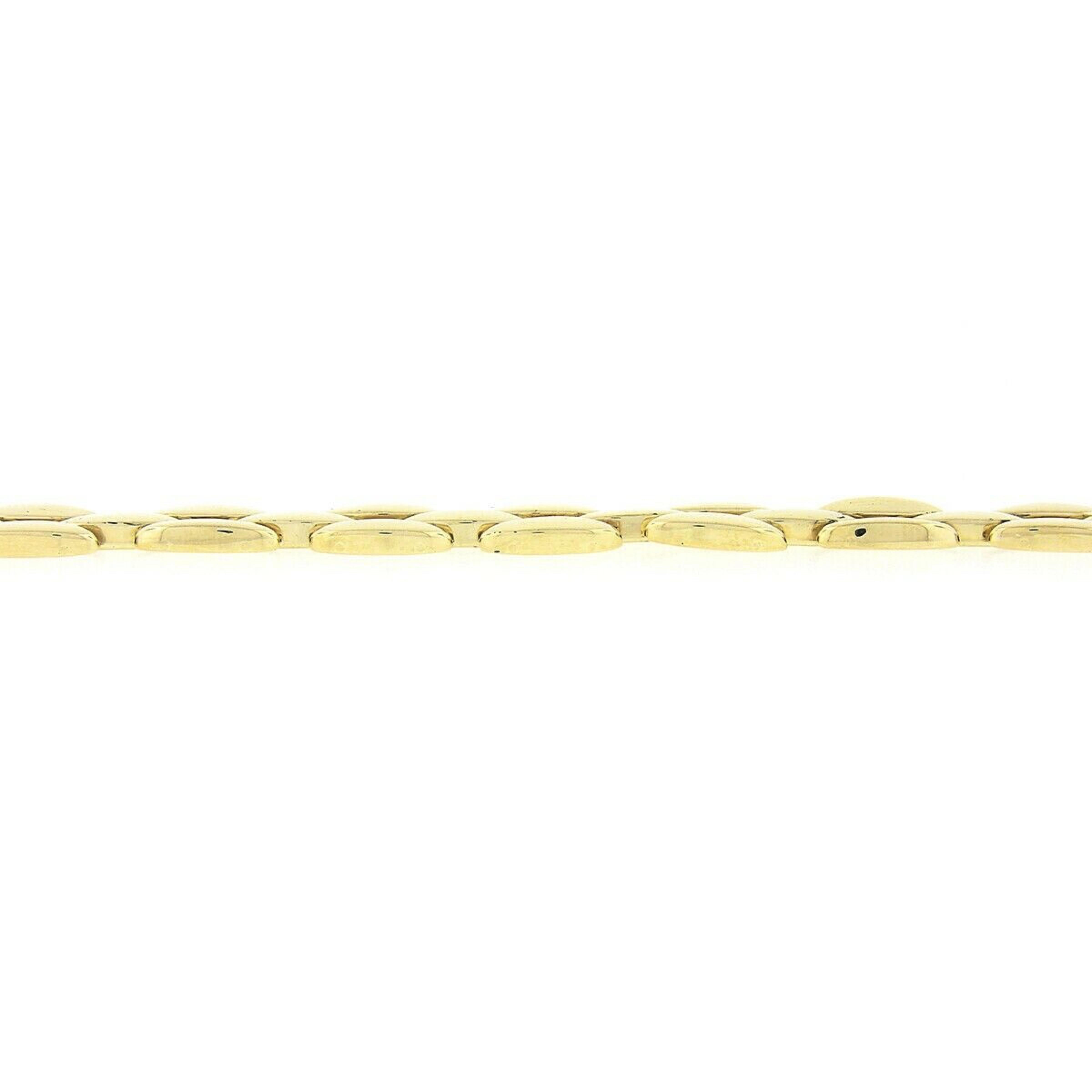 Women's or Men's Tiffany & Co. 14k Yellow Gold Polished Panther Link Triple 3 Row Chain Bracelet