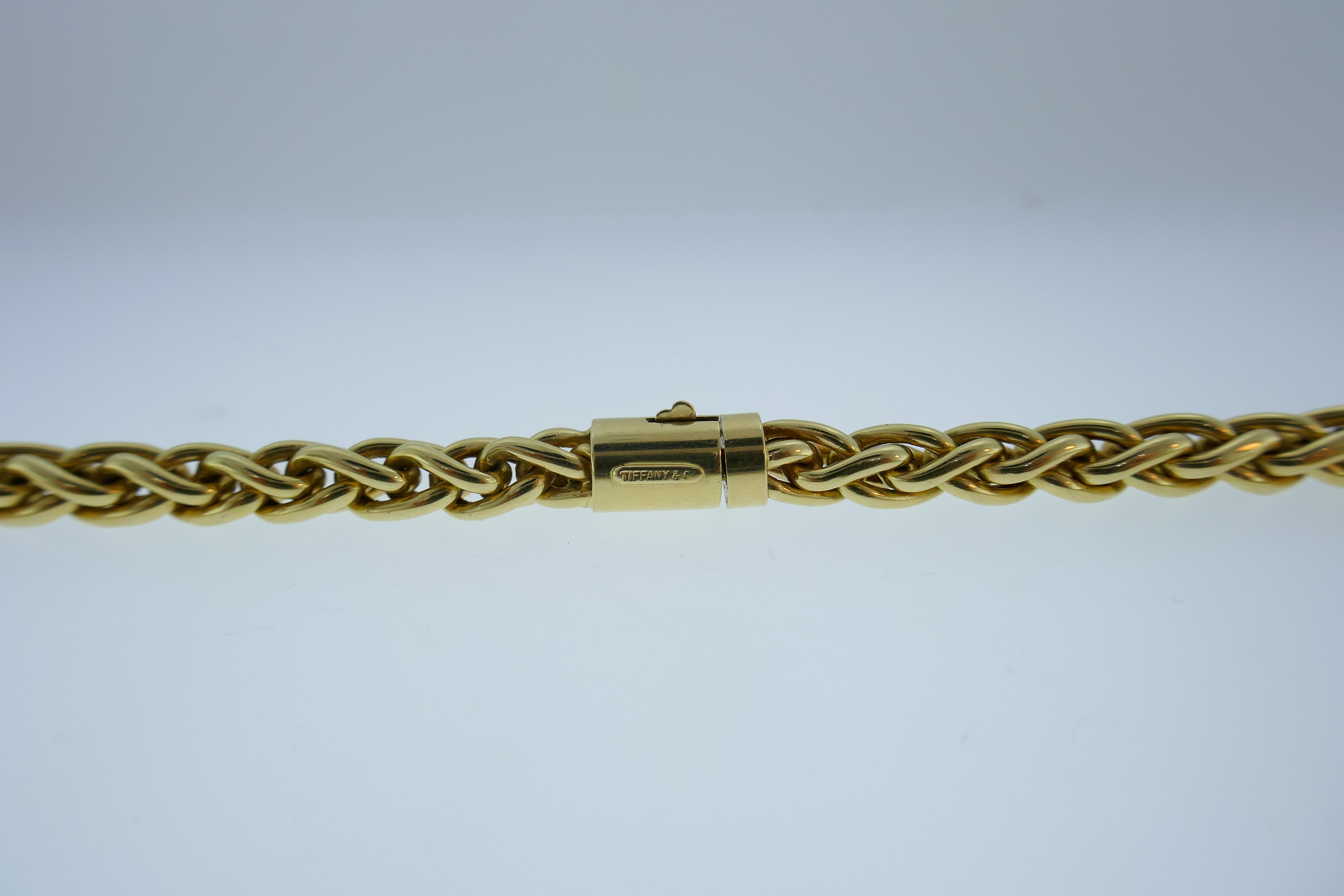 Tiffany & Co. 14 Karat Yellow Gold Rope Chain Necklace Vintage 1