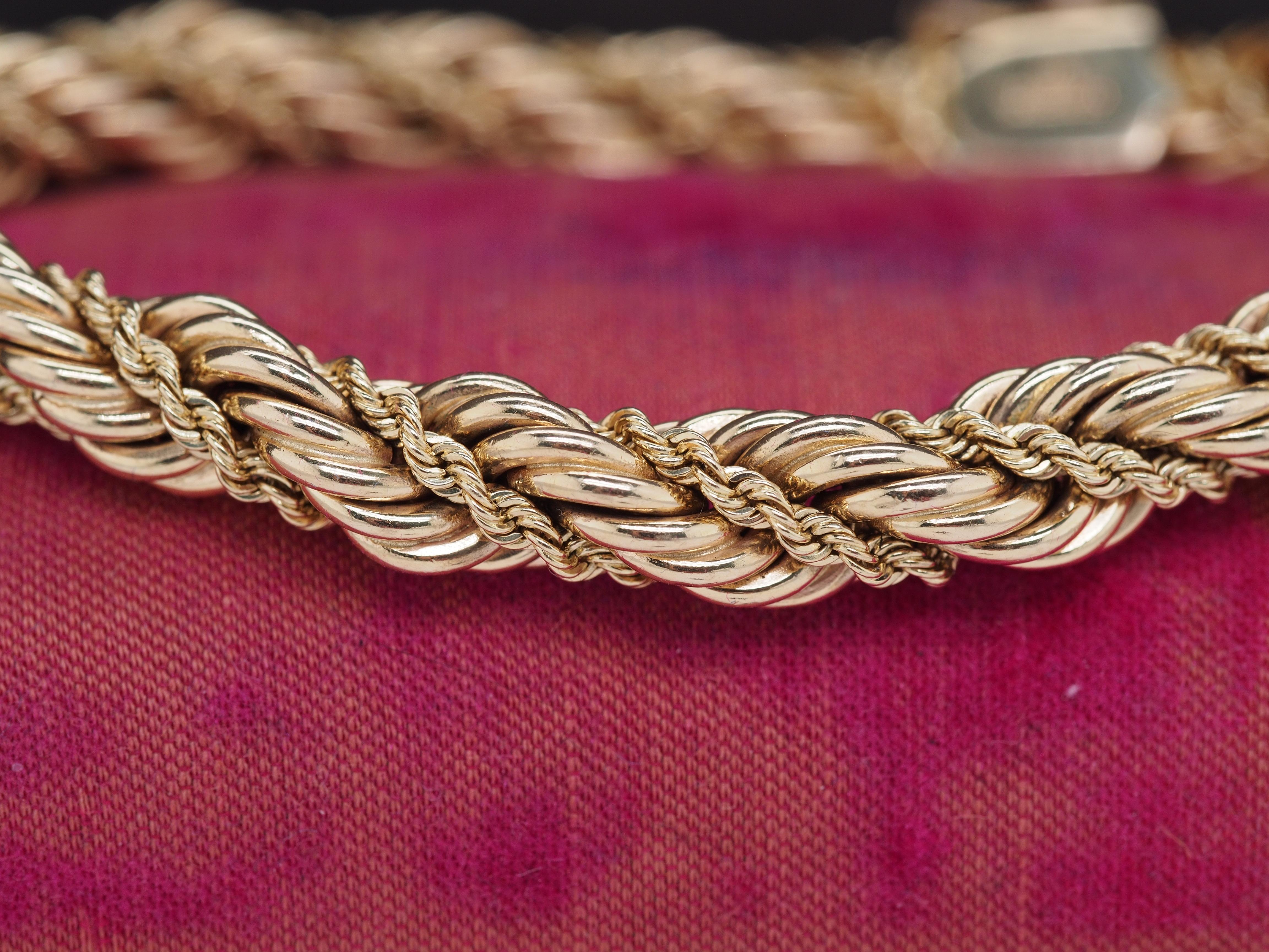Art déco Tiffany & Co. Bracelet en or jaune 14K tissé de cordes en vente