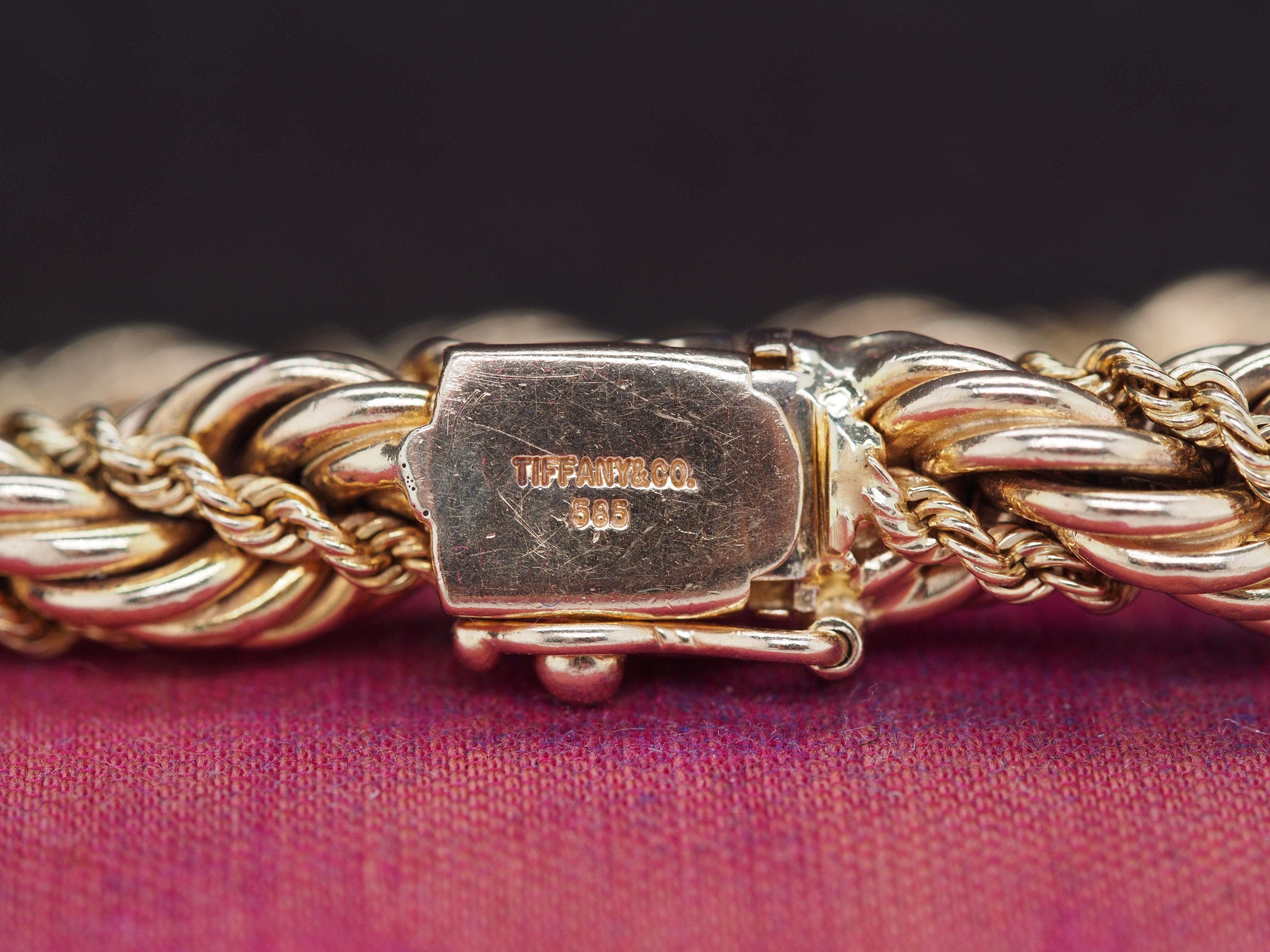 Tiffany & Co. Bracelet en or jaune 14K tissé de cordes Bon état - En vente à Atlanta, GA