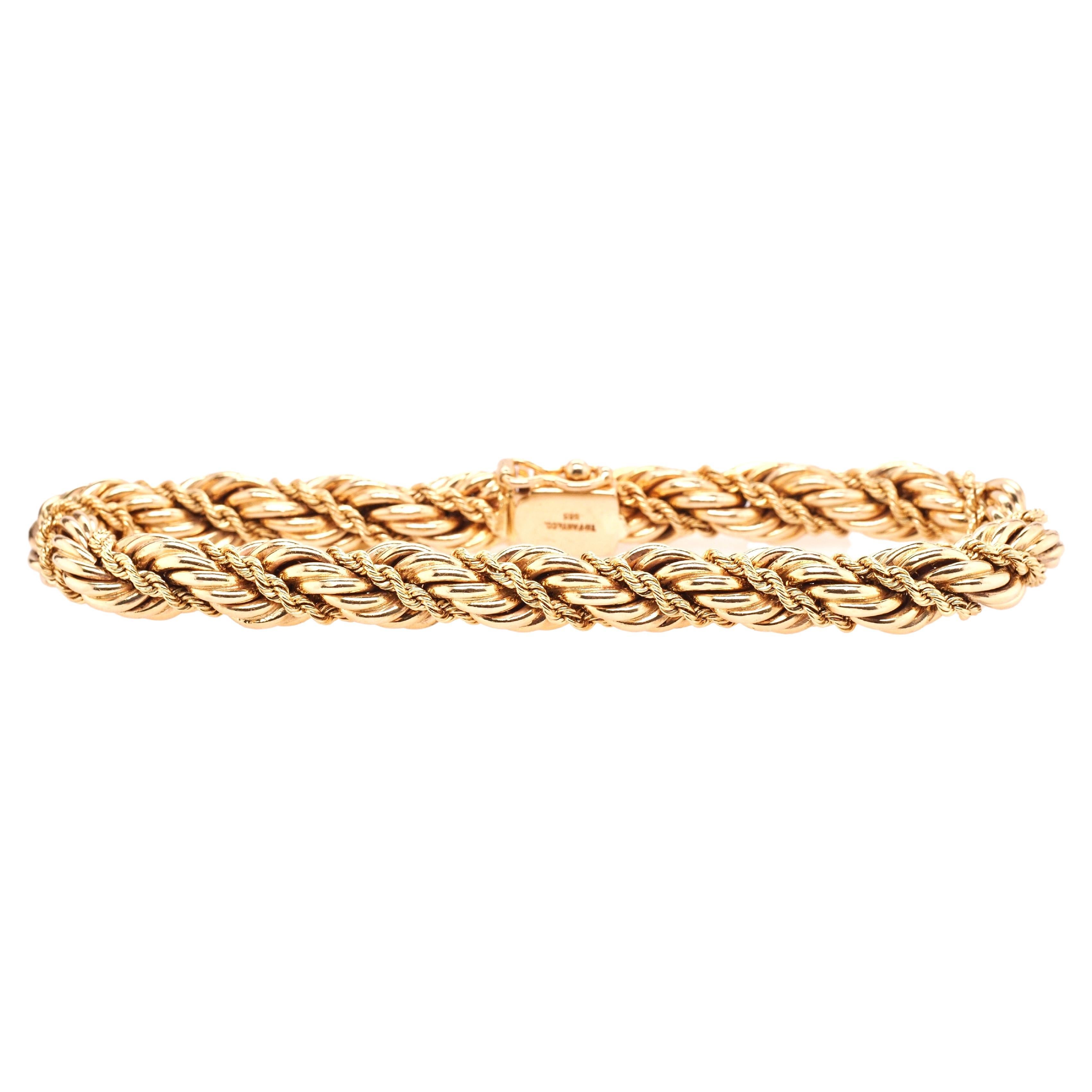 Tiffany & Co. Bracelet en or jaune 14K tissé de cordes en vente