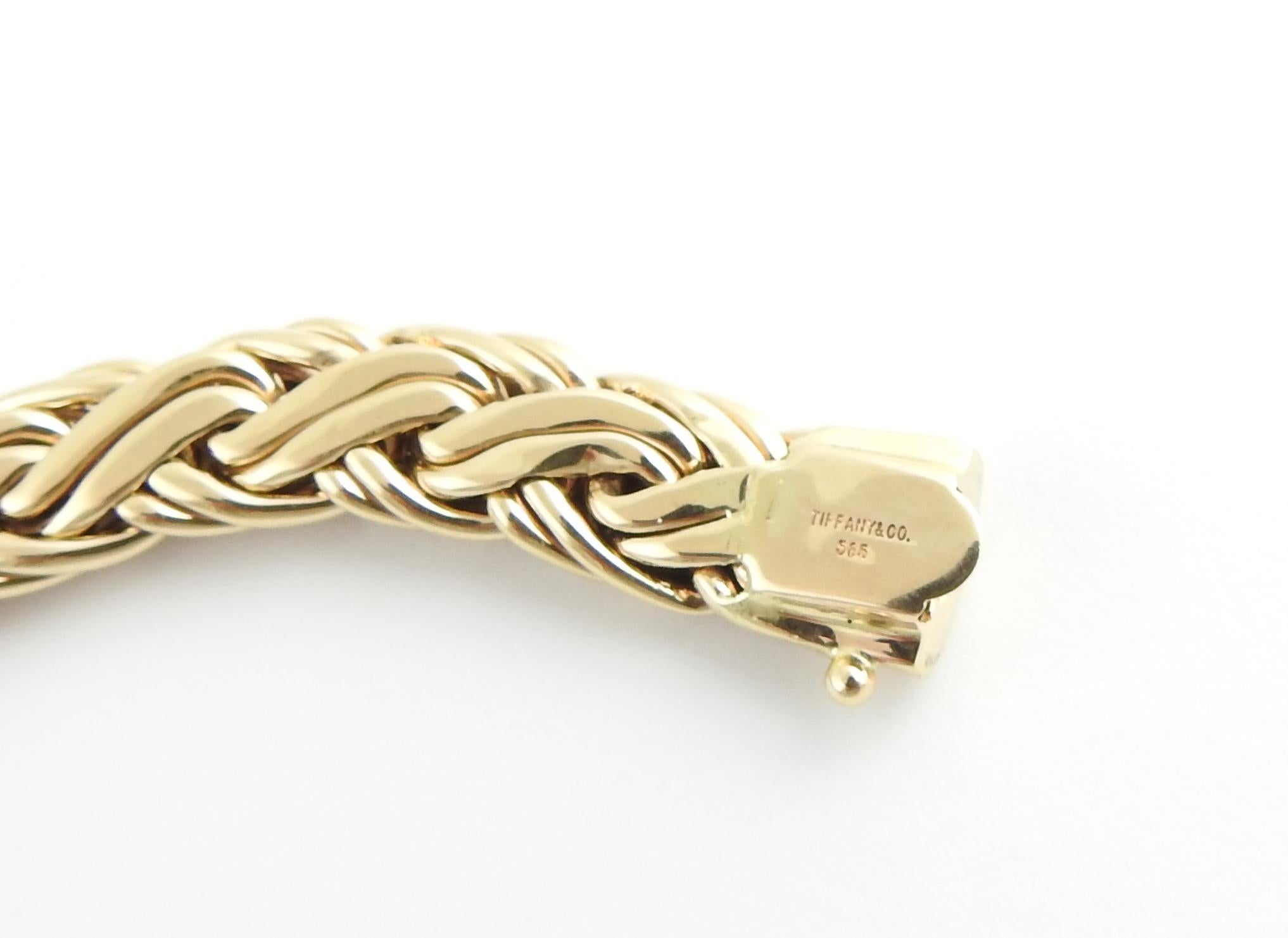 Tiffany & Co. 14 Karat Yellow Gold Russian Weave Bracelet 2