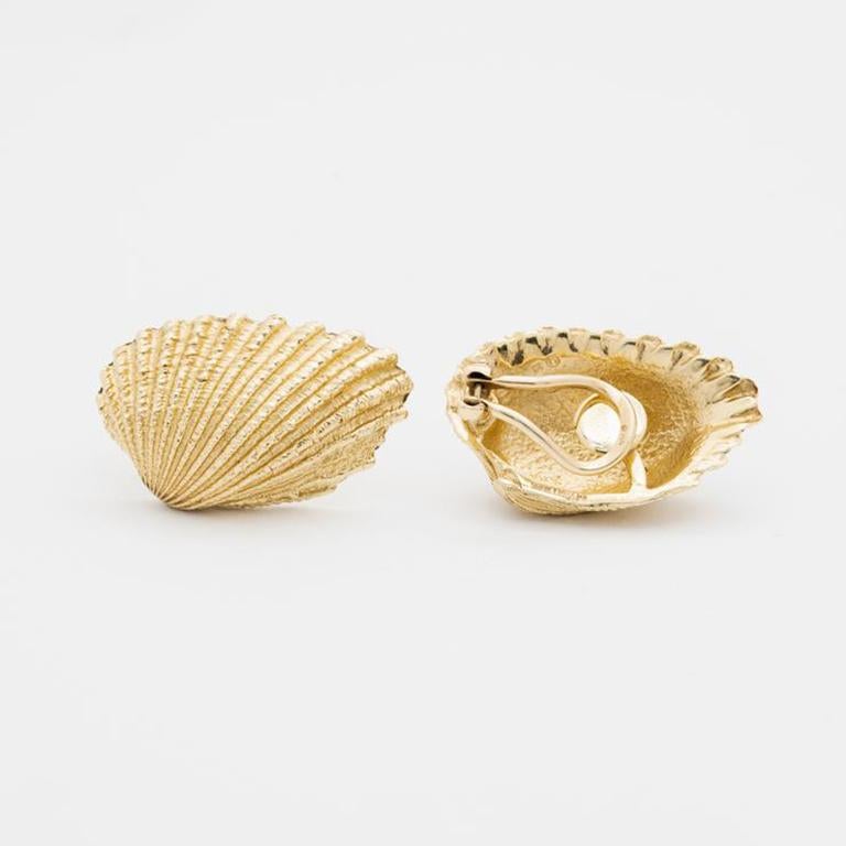 gold shell earrings