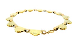 Tiffany & Co. 14K Yellow Gold Skyscraper & Rose gold Fluted Connectors Necklace