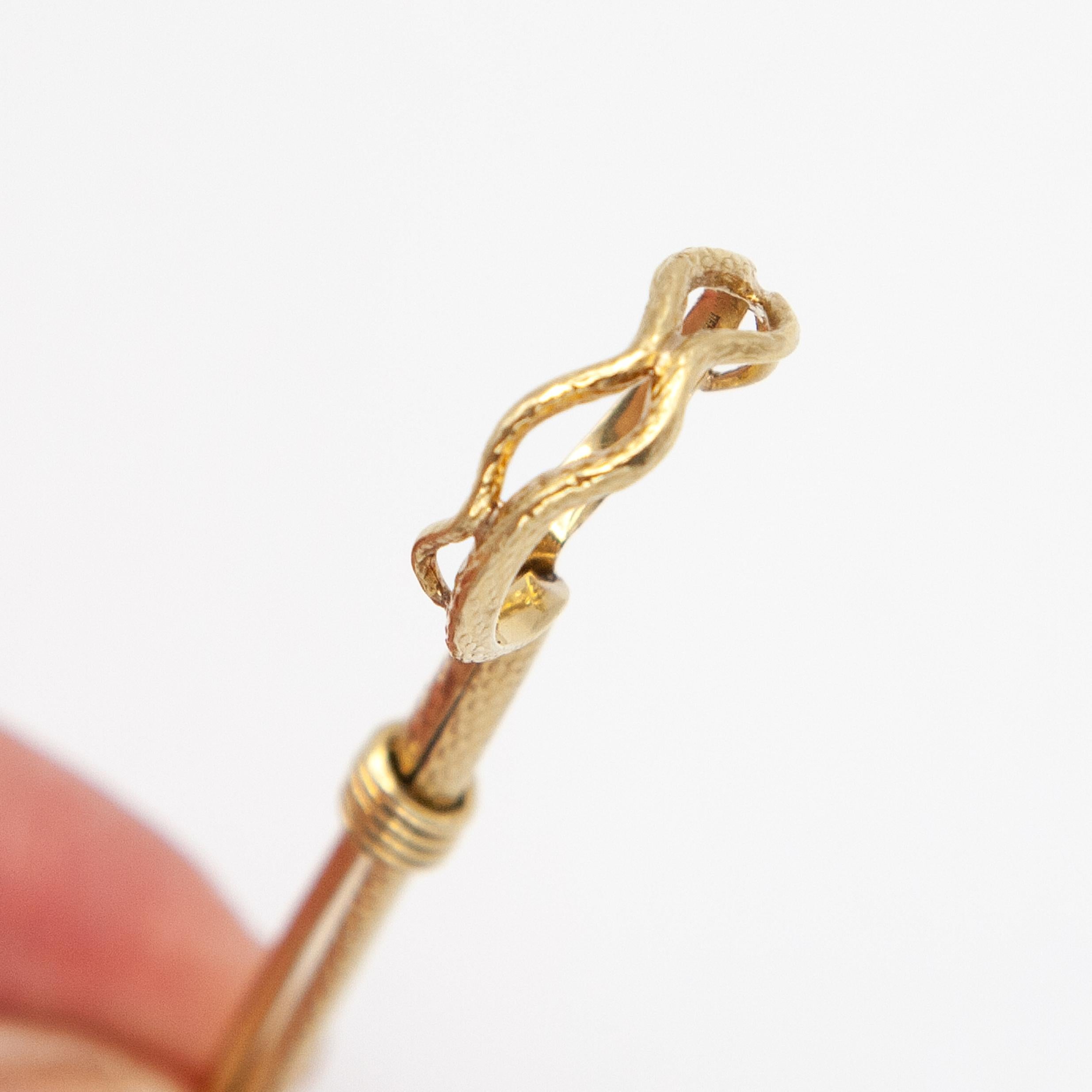 Anillo portacigarrillos Tiffany & Co. de oro amarillo de 14 quilates con motivo de serpiente circa 1940s en venta 2