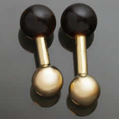 Tiffany & Co. 14k Yellow Gold & Tiger Eye Cufflinks Vintage