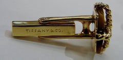 Tiffany & Co. 14k Yellow Gold & Tiger Eye Mariner Motif Cufflinks, Circa 1970s