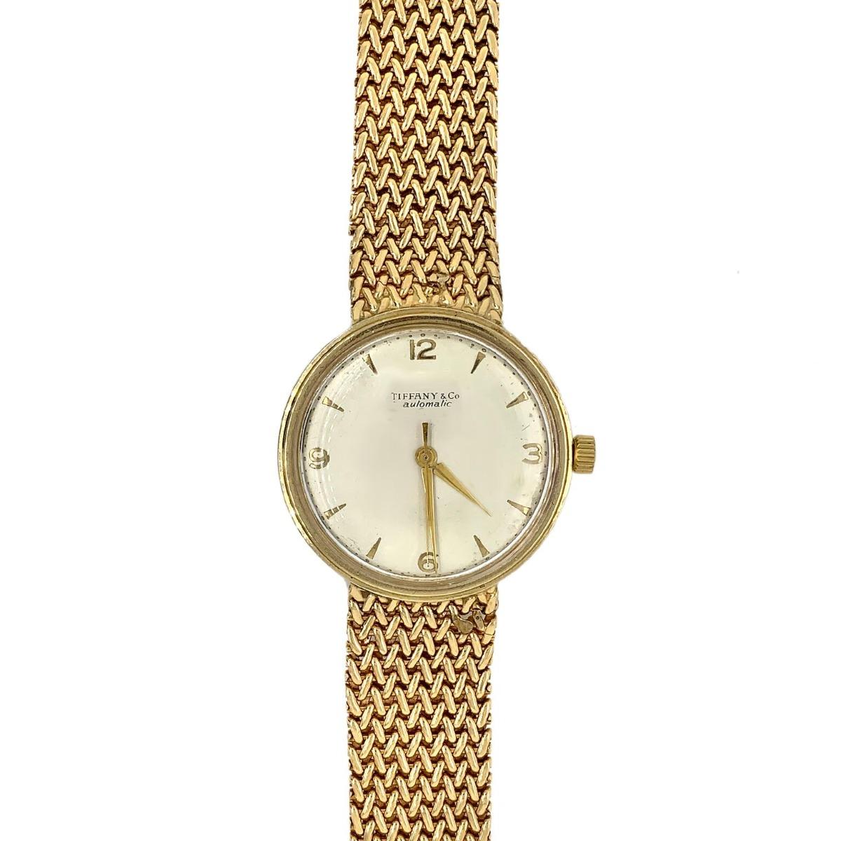 Tiffany & Co. Montre-bracelet vintage en or jaune 14 carats en vente 3