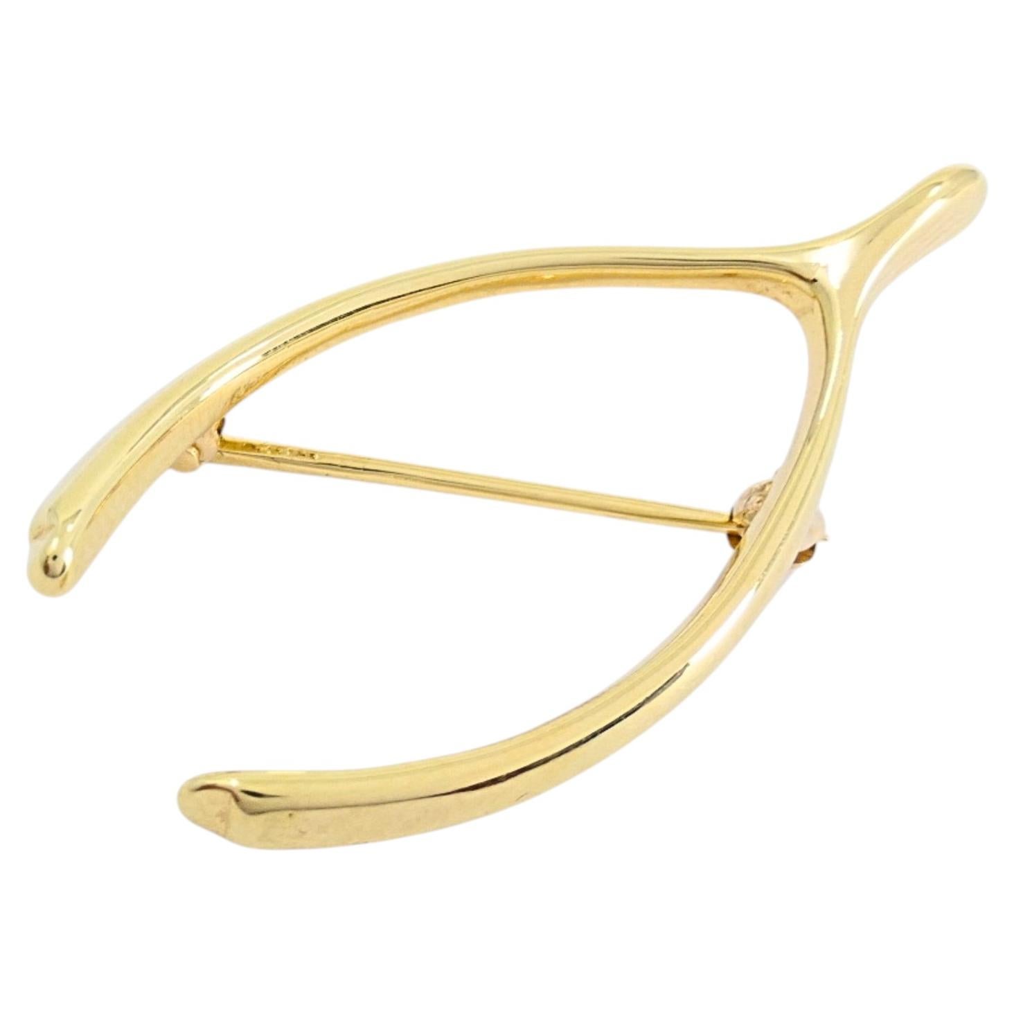 Tiffany & Co. 14k Yellow Gold Wishbone Brooch Pin